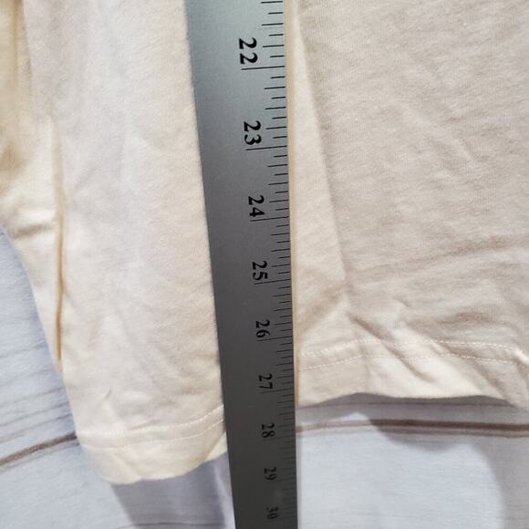 Cambridge Dry Goods Vintage Blouse Womens XL 90s Tan Beaded V-Neck Boho Retro - Picture 6 of 8